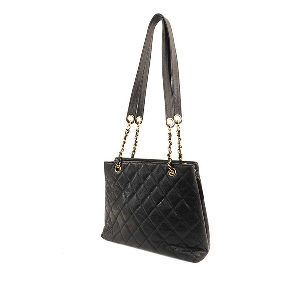 Black Chanel CC Quilted Caviar Shoulder Bag - image 2