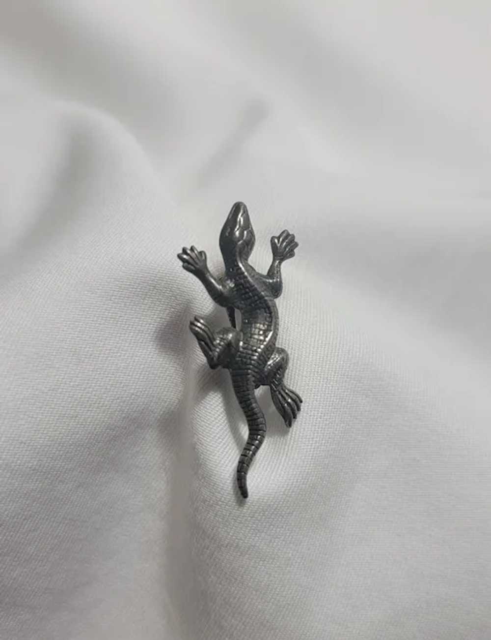 Sterling silver screw back lizard earrings - image 10