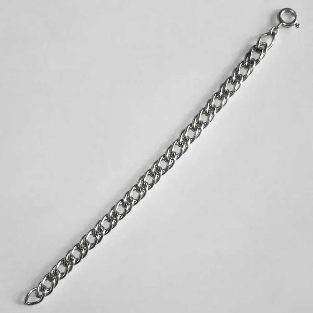 Sterling Double Link Curb Chain Bracelet - image 2