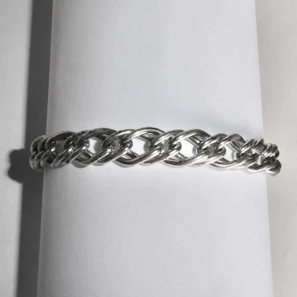 Sterling Double Link Curb Chain Bracelet - image 4