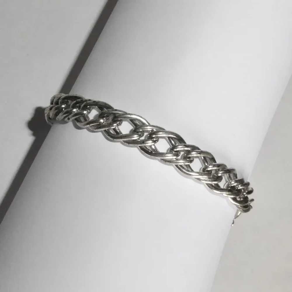 Sterling Double Link Curb Chain Bracelet - image 7