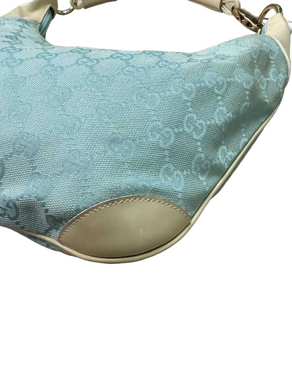 Gucci AUTHENTIC GUCCI MONOGRAM SOFT BLUE HOBO BAG - image 7