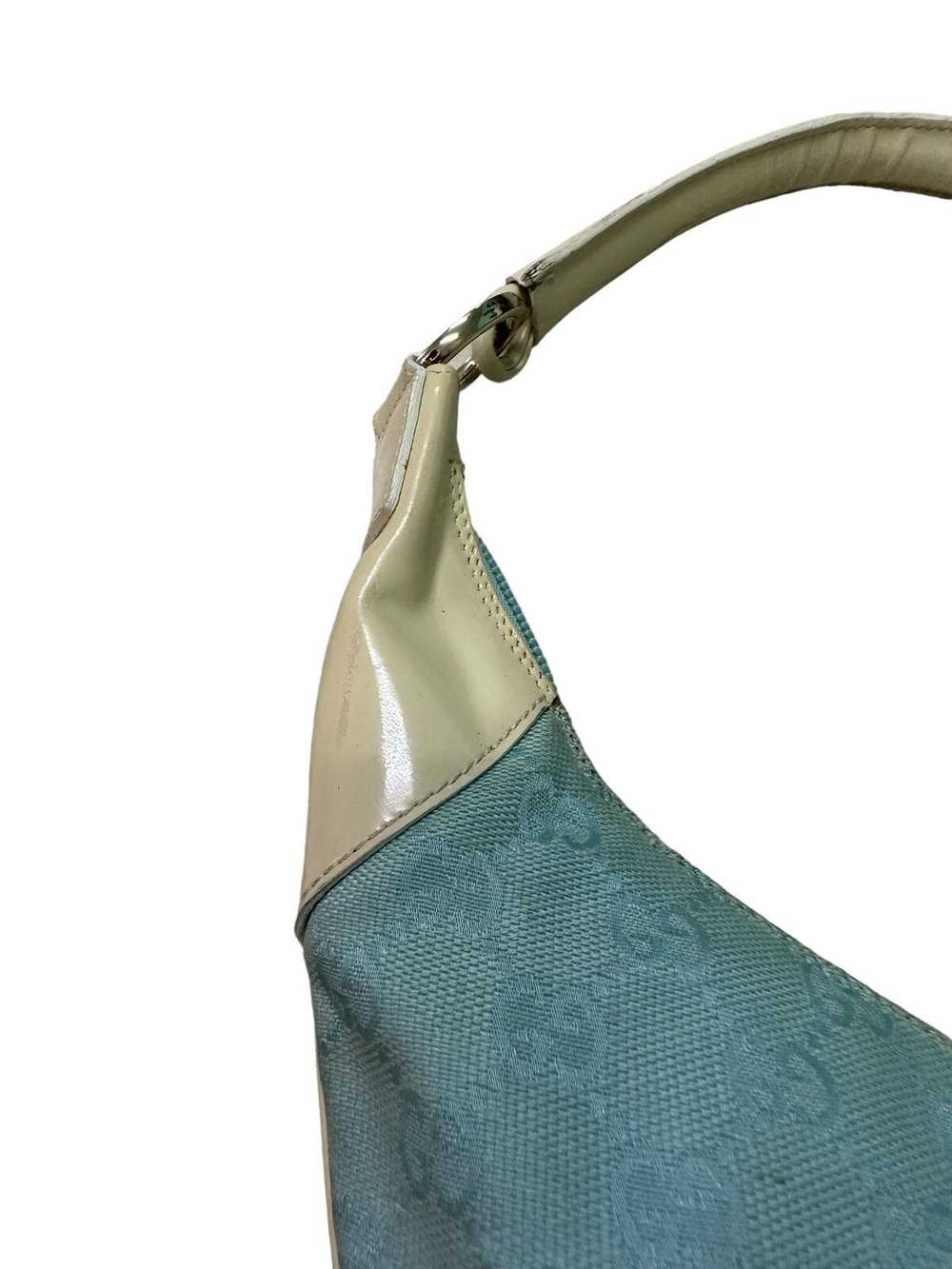 Gucci AUTHENTIC GUCCI MONOGRAM SOFT BLUE HOBO BAG - image 8