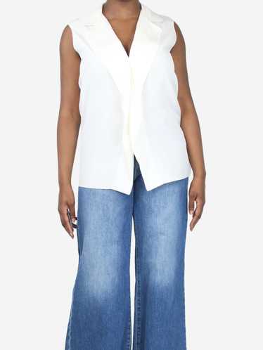 Lanvin Cream sleeveless ruffled blouse - size