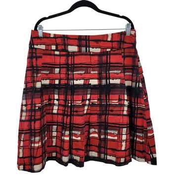 Vintage 90s New York & Company Skirt 14 Red Black… - image 1