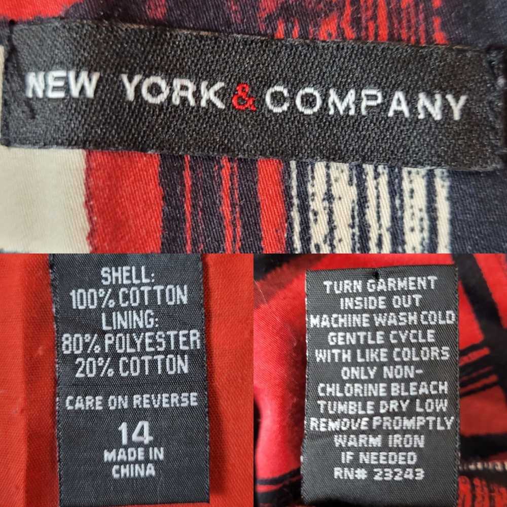 Vintage 90s New York & Company Skirt 14 Red Black… - image 3