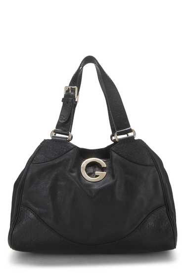 Black Leather Charlotte Guccissima Tote