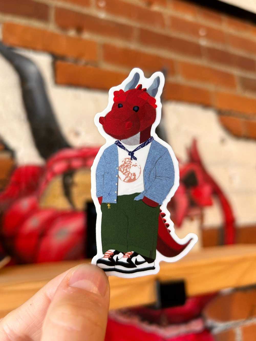 Lot 1 Red Dragon Sticker - image 2