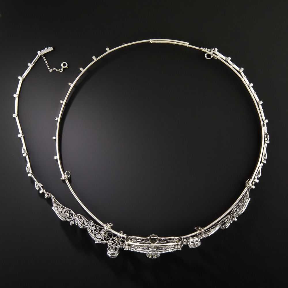 French Belle Epoque Convertible Diamond Necklace/… - image 7