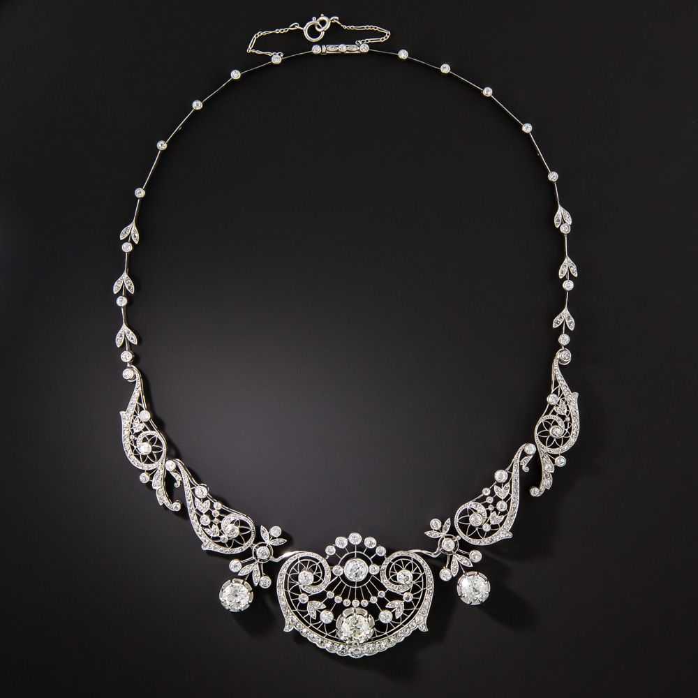 French Belle Epoque Convertible Diamond Necklace/… - image 8