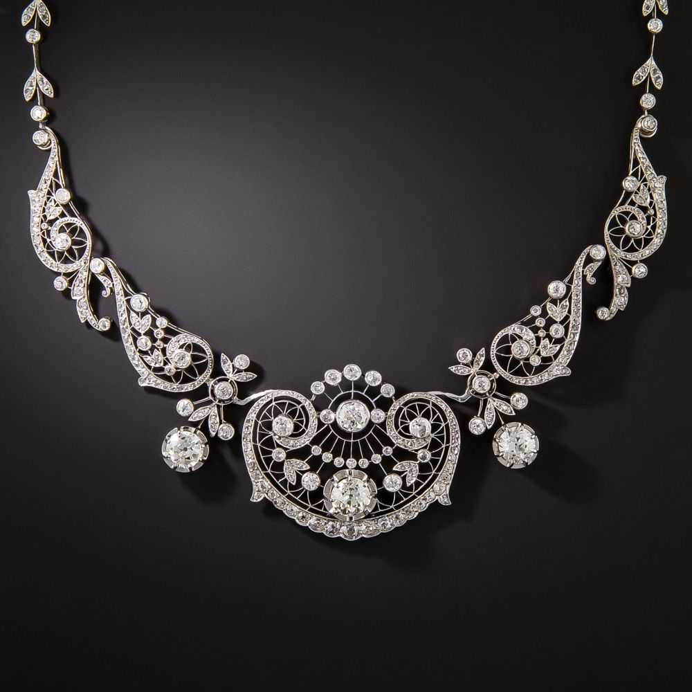 French Belle Epoque Convertible Diamond Necklace/… - image 9