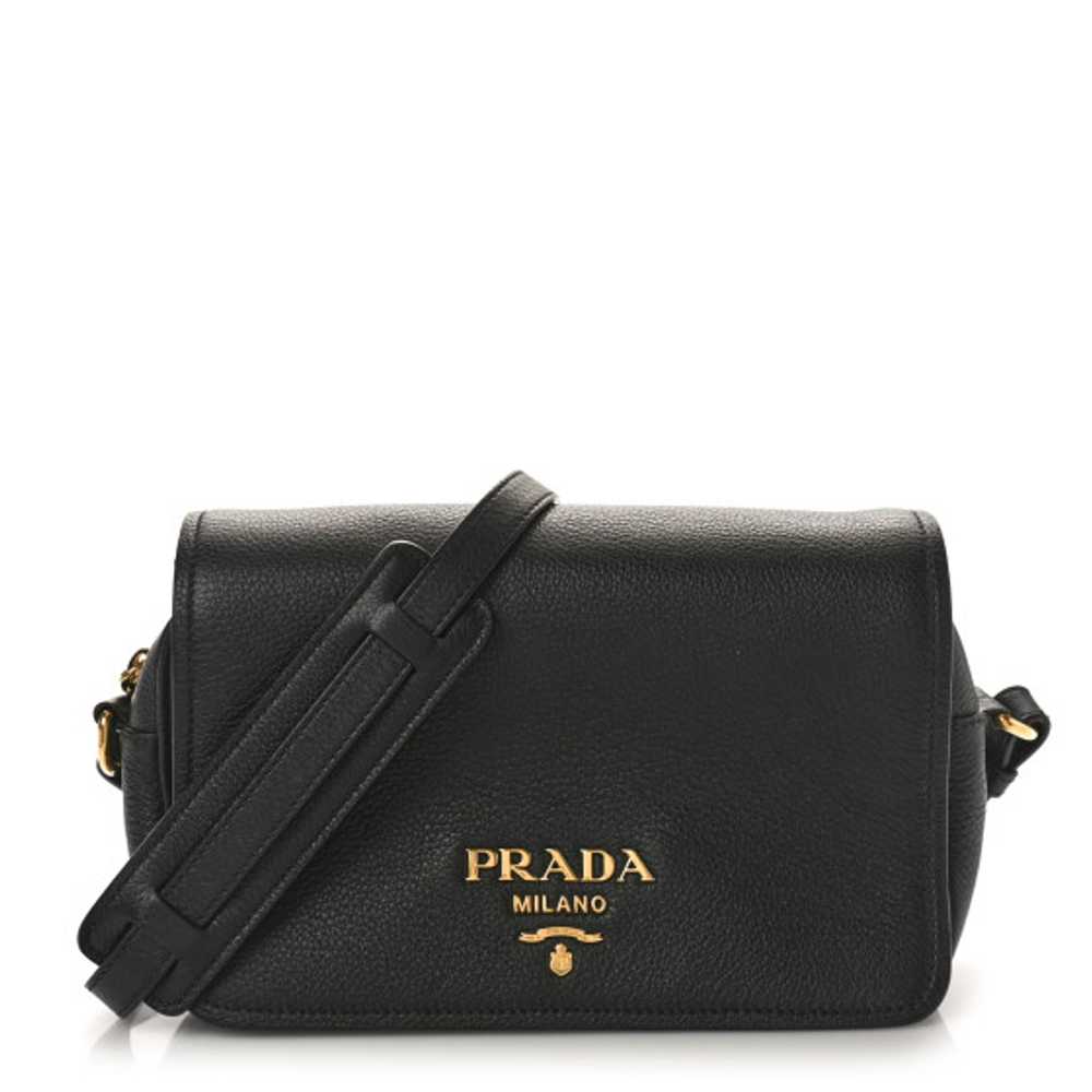 PRADA Vitello Phenix Crossbody Bag Black - image 1