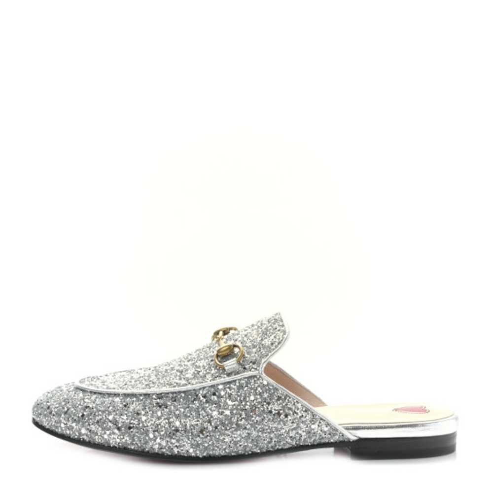 GUCCI Glitter Womens Princetown Slippers 39 Silver - image 1