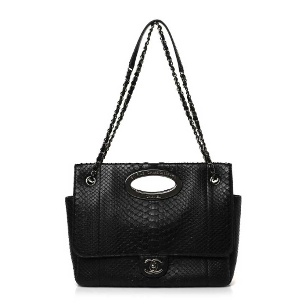 CHANEL Snakeskin 31 Rue Cambon Maxi Flap Black - image 1