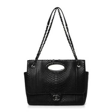 CHANEL Snakeskin 31 Rue Cambon Maxi Flap Black - image 1