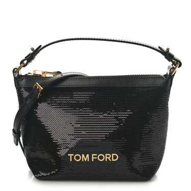 TOM FORD Sequin Small Label Pouch Black
