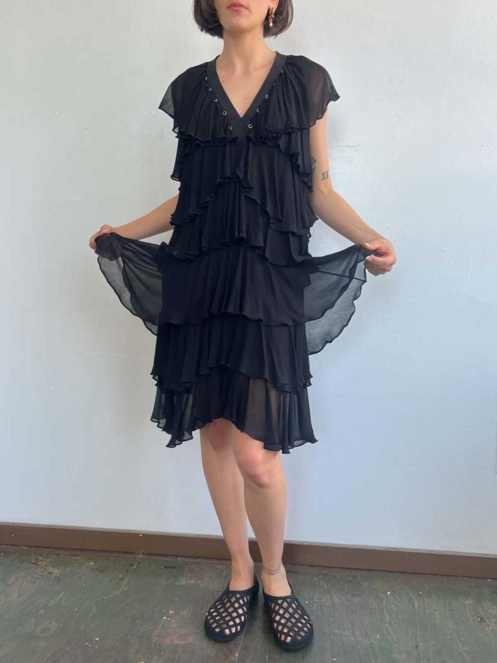 Vintage Givenchy Ruffled Dress - Black - image 1