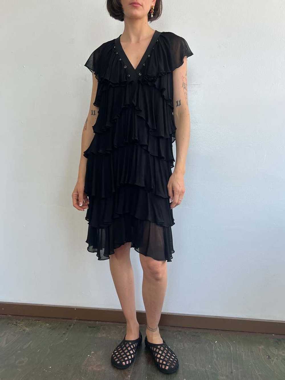Vintage Givenchy Ruffled Dress - Black - image 2