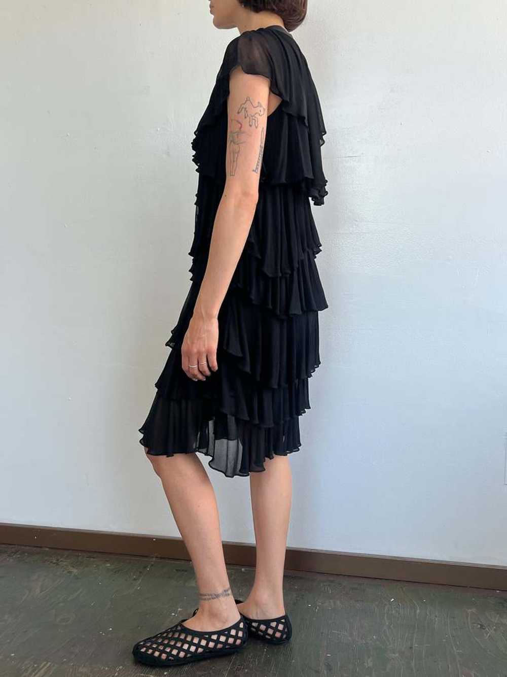 Vintage Givenchy Ruffled Dress - Black - image 3