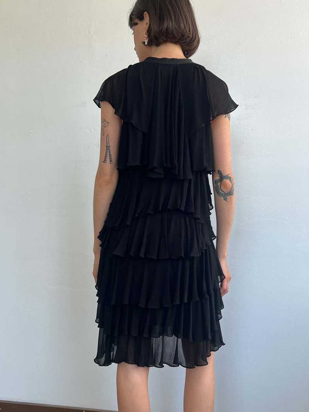 Vintage Givenchy Ruffled Dress - Black - image 4
