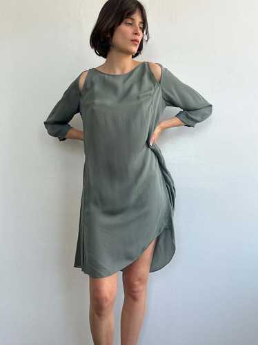 Vintage Morgane Le Fay Slate Silk Dress - Dark Gre