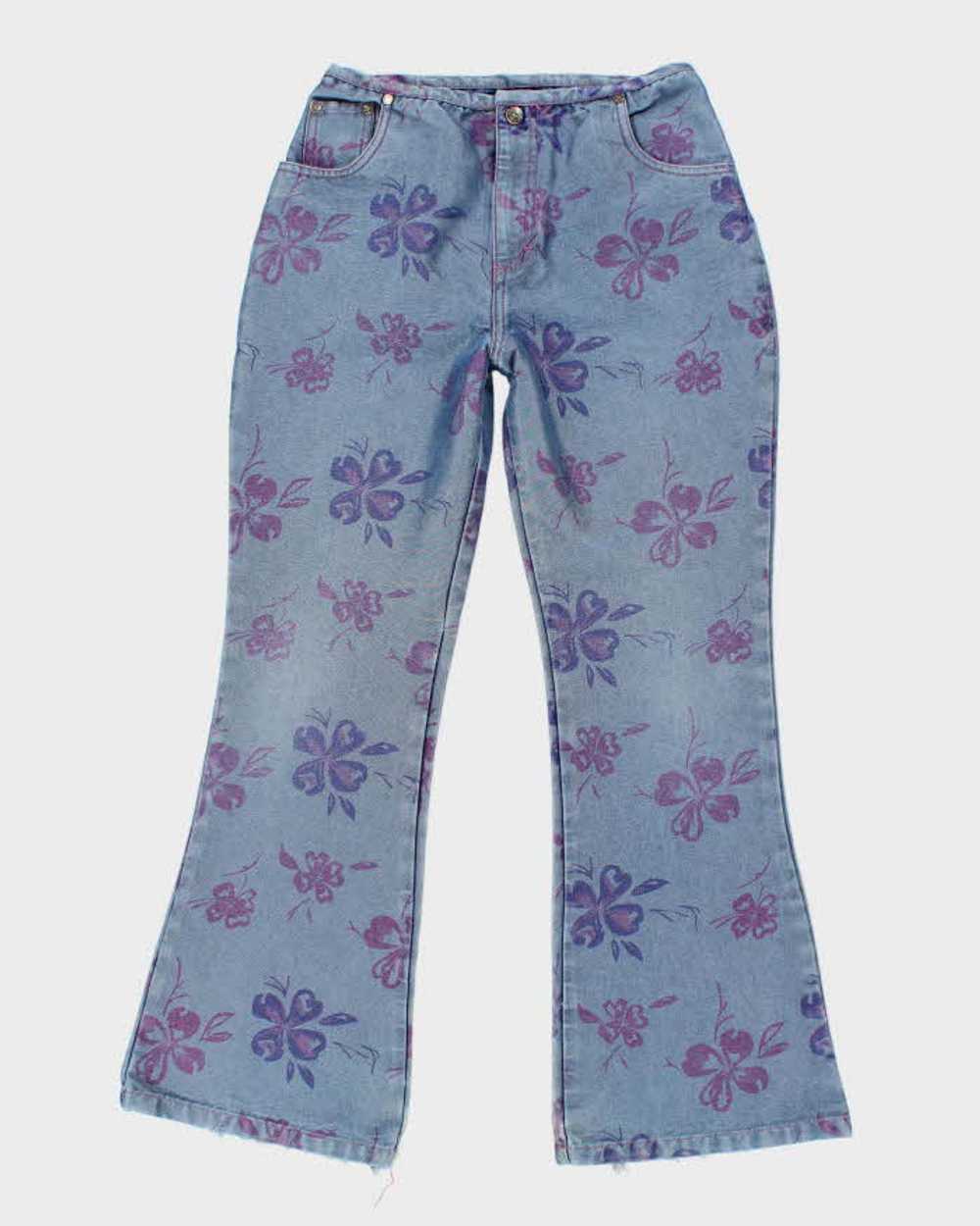 Vintage Y2K Women's Butterfly Printed Flare Jeans… - image 1