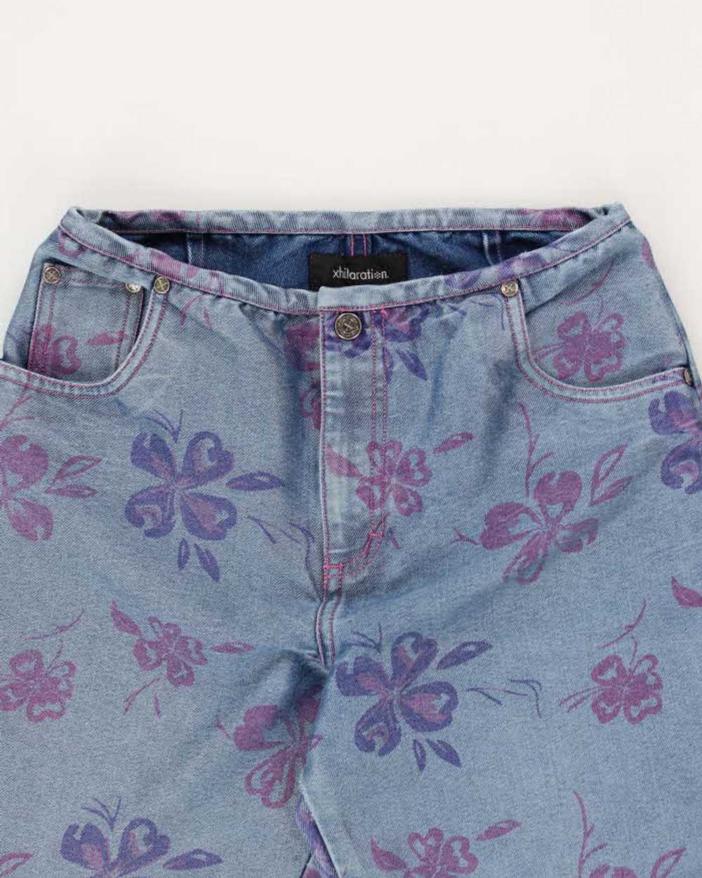 Vintage Y2K Women's Butterfly Printed Flare Jeans… - image 3