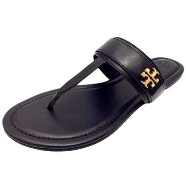 Tory Burch Tory Burch Everly Black Leather Flat T… - image 1