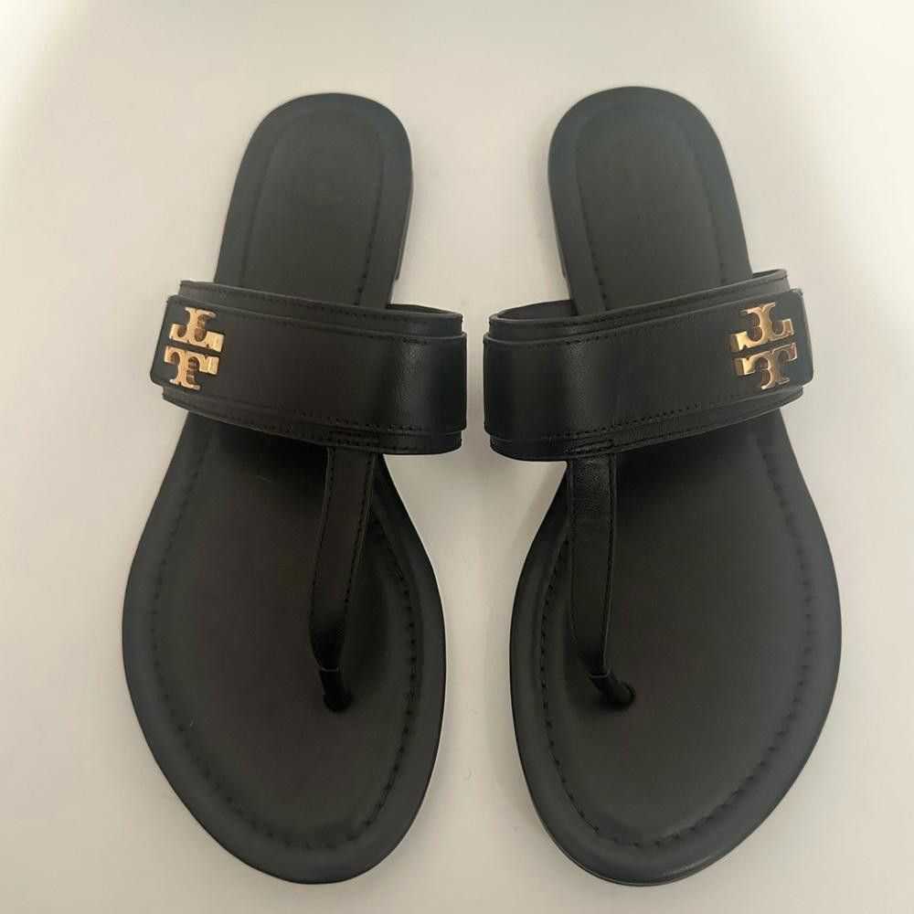 Tory Burch Tory Burch Everly Black Leather Flat T… - image 2