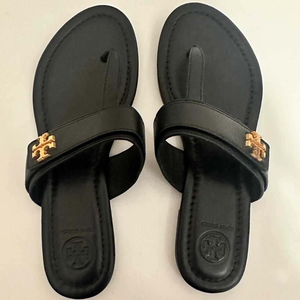 Tory Burch Tory Burch Everly Black Leather Flat T… - image 3