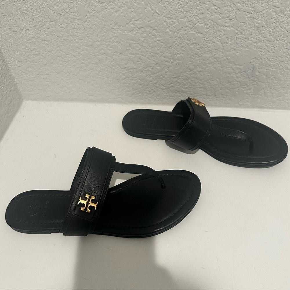 Tory Burch Tory Burch Everly Black Leather Flat T… - image 4