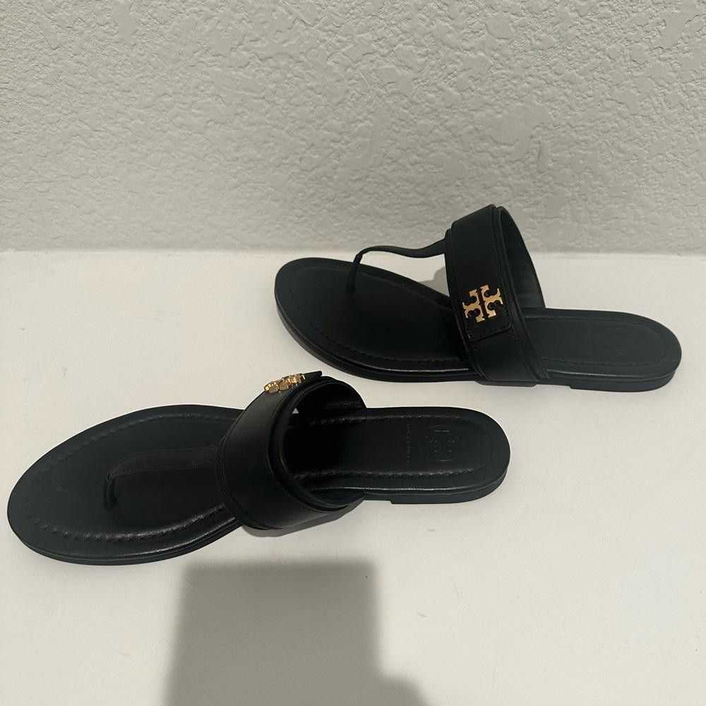 Tory Burch Tory Burch Everly Black Leather Flat T… - image 5