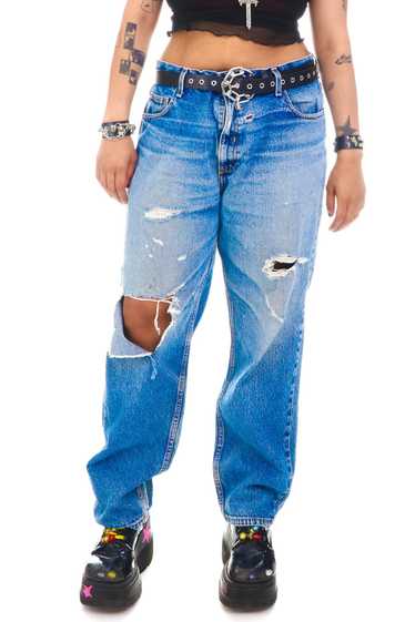 Vintage Y2K Baggy Distressed Straight Jeans - L/XL