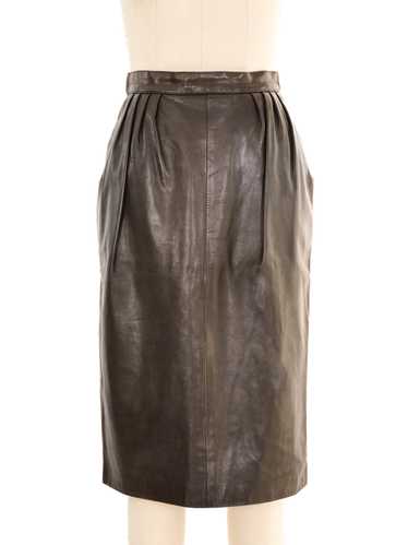 Hermes Brown Leather Skirt