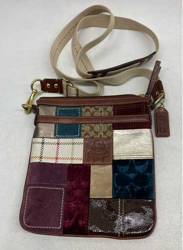 Coach Patchwork Signature Suede Crossbody Purse