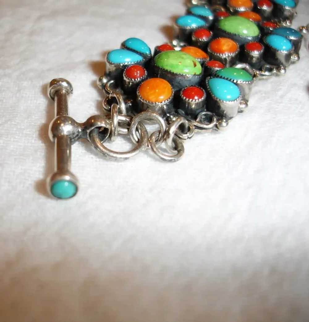 Vintage Leo Feeney Cluster Turquoise, Coral, Spin… - image 5