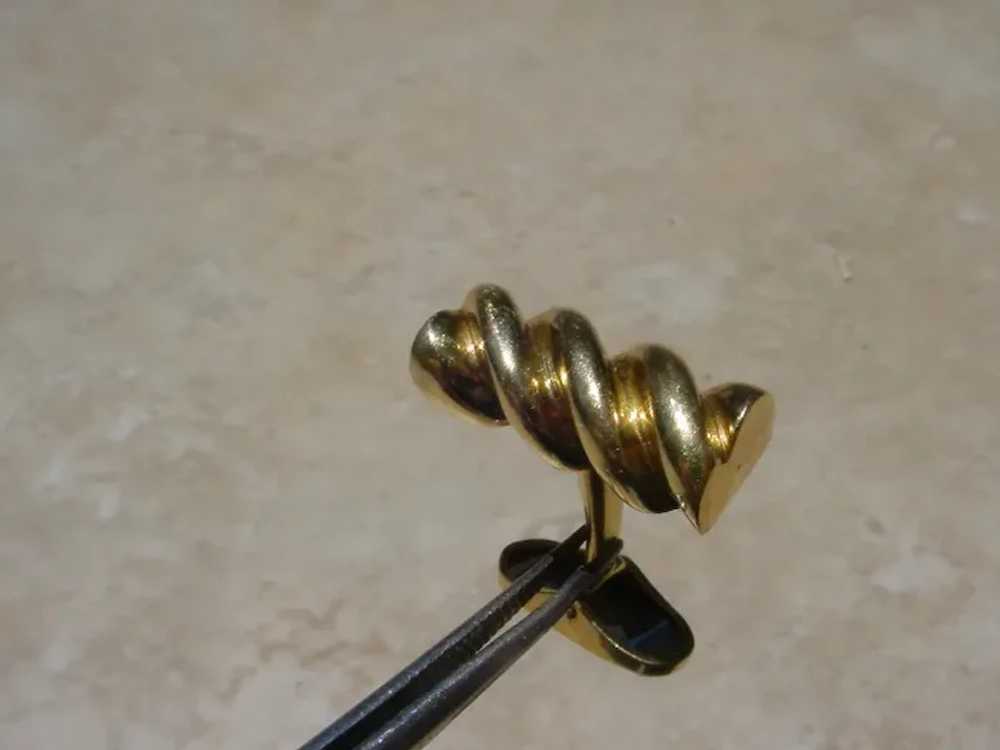 18K Gold Cuff Links, Polished Swirl Design, High … - image 2