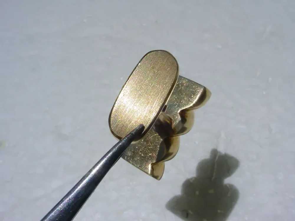 18K Gold Cuff Links, Polished Swirl Design, High … - image 9