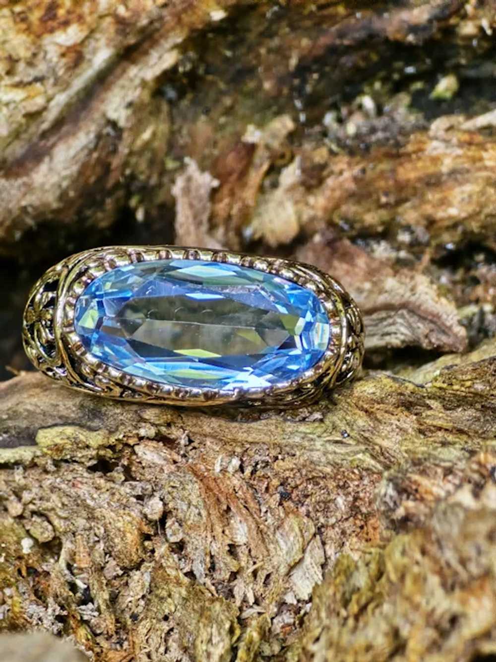 Antique Style Fancy Cut Sky Blue 4 Carat Topaz So… - image 11