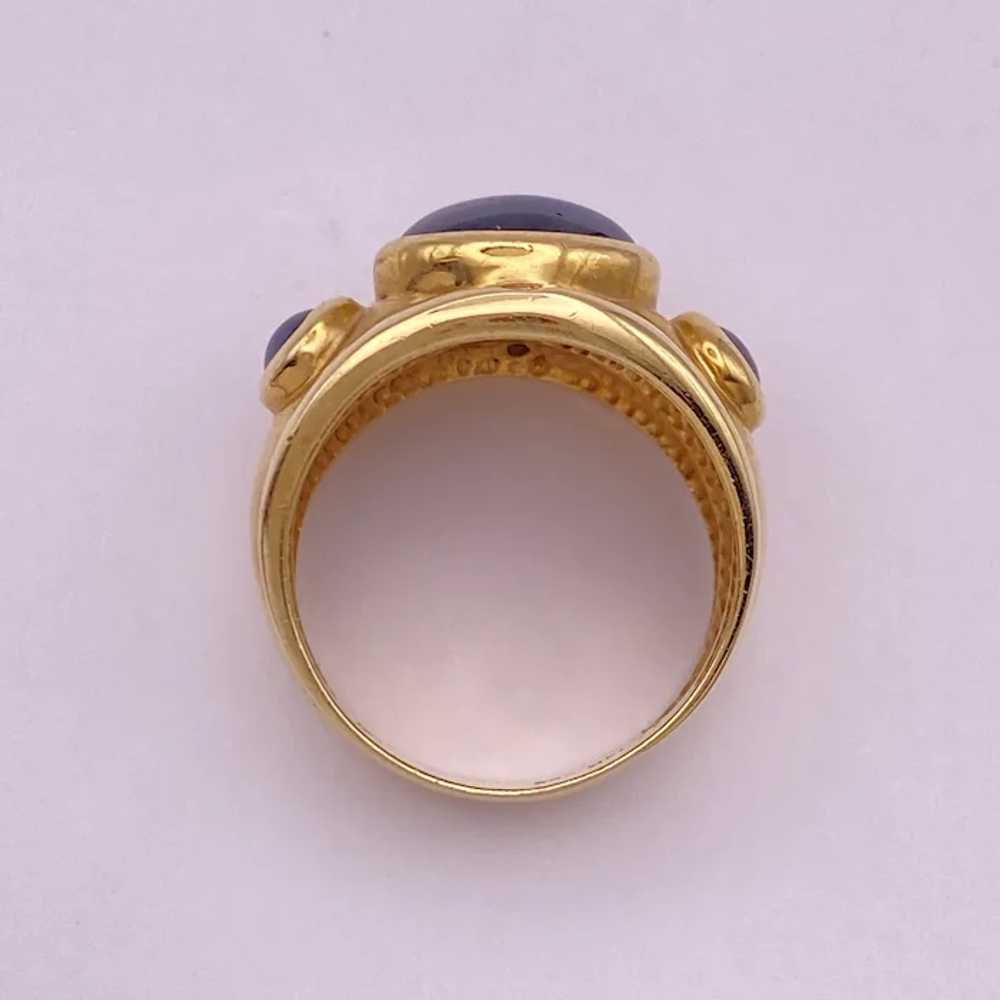 Etruscan RevivaL Ring 14K Gold Sapphire Cabochon … - image 8