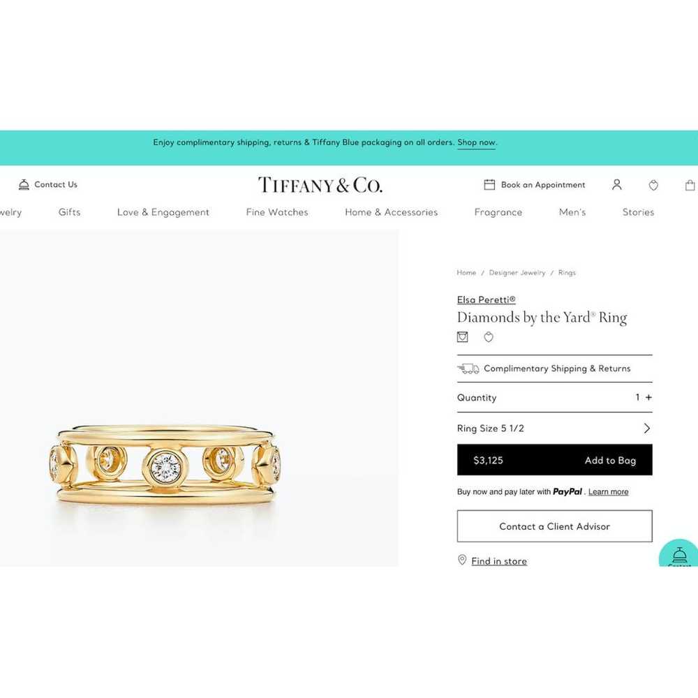 Tiffany & Co Elsa Peretti yellow gold ring - image 4