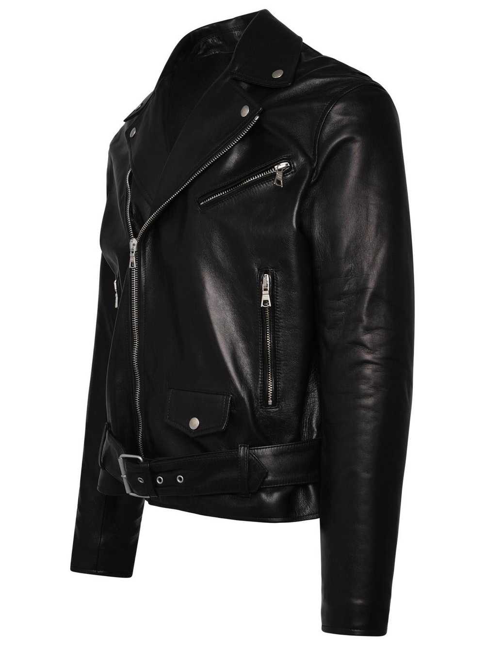 Palm Angels Palm Angels Black Leather Jacket Size… - image 2