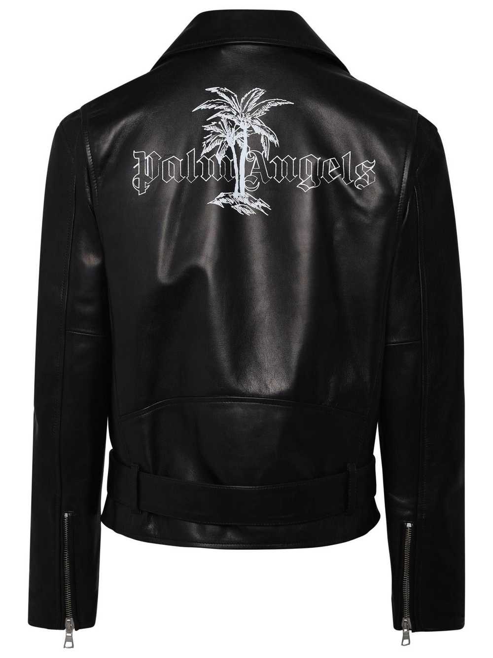 Palm Angels Palm Angels Black Leather Jacket Size… - image 3
