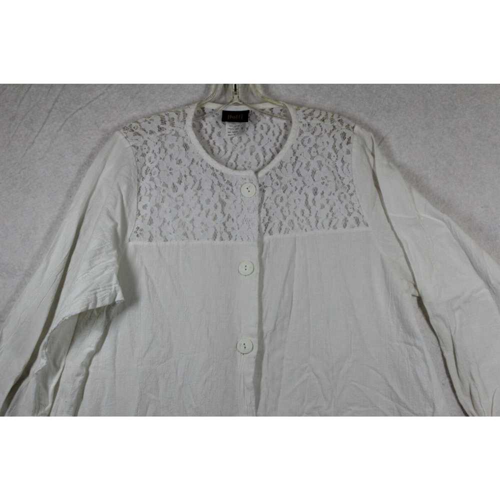 Vintage Dotti Blouse Medium M Button Up Tunic Lac… - image 2