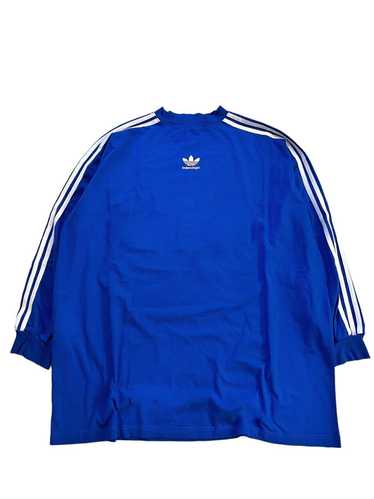 Adidas × Balenciaga Sz2 Blue L/S 3 Stripe Shirt