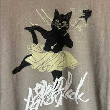 Designer Black cat beige graphic vintage preowned 