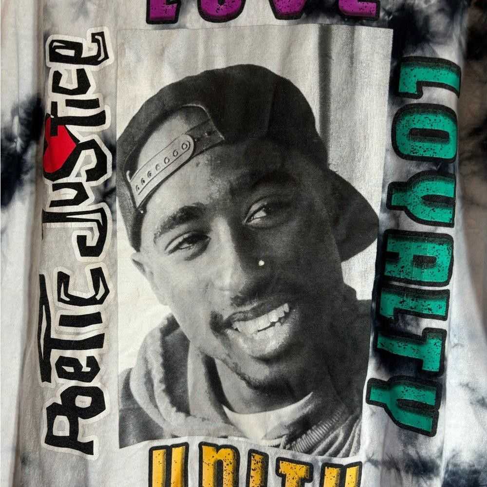 Designer Tupac large black and white tie dye grap… - image 1