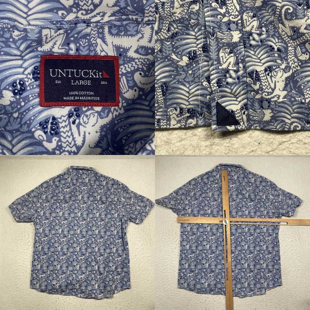 UNTUCKit UNTUCKit Shirt Mens Large Blue Monkeys B… - image 4