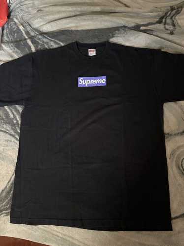 Purple on black supreme box logo best sale