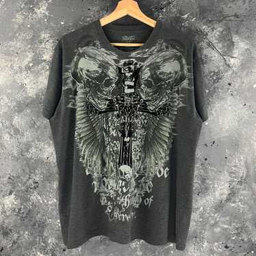 Streetwear × Vintage Vintage Y2K Skull Wings shirt - image 1